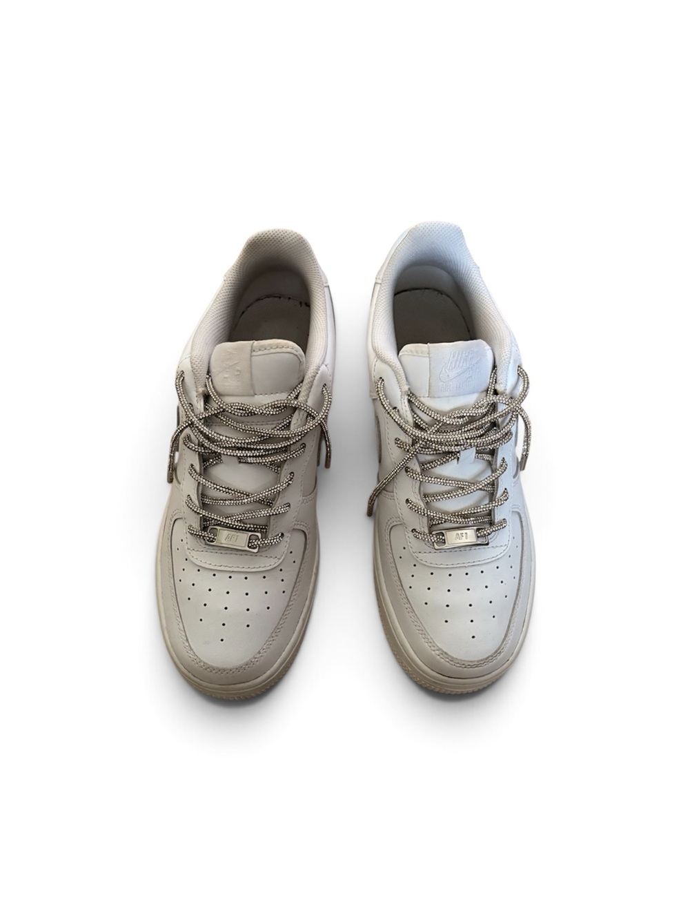 Nike White and Beige Low-Top Sneakers